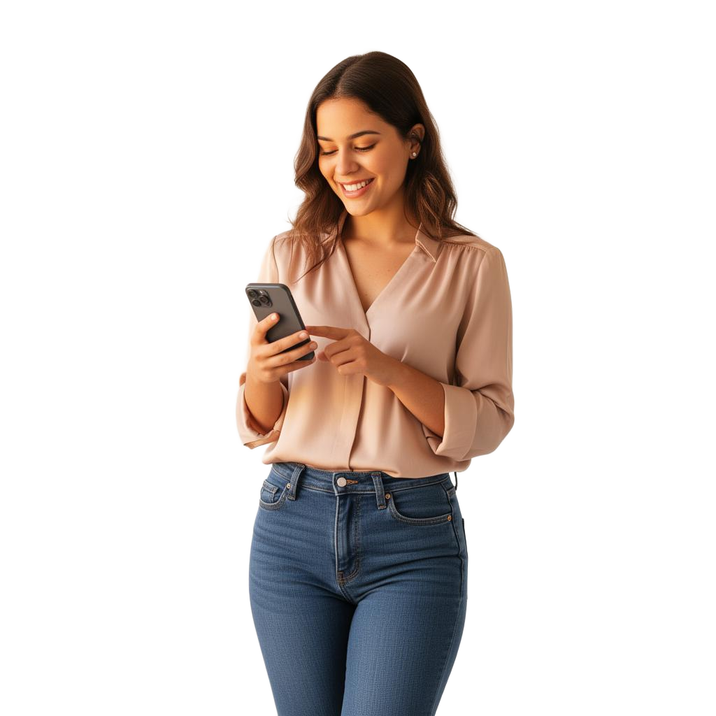 Varejista gerenciando seu negócio pelo celular